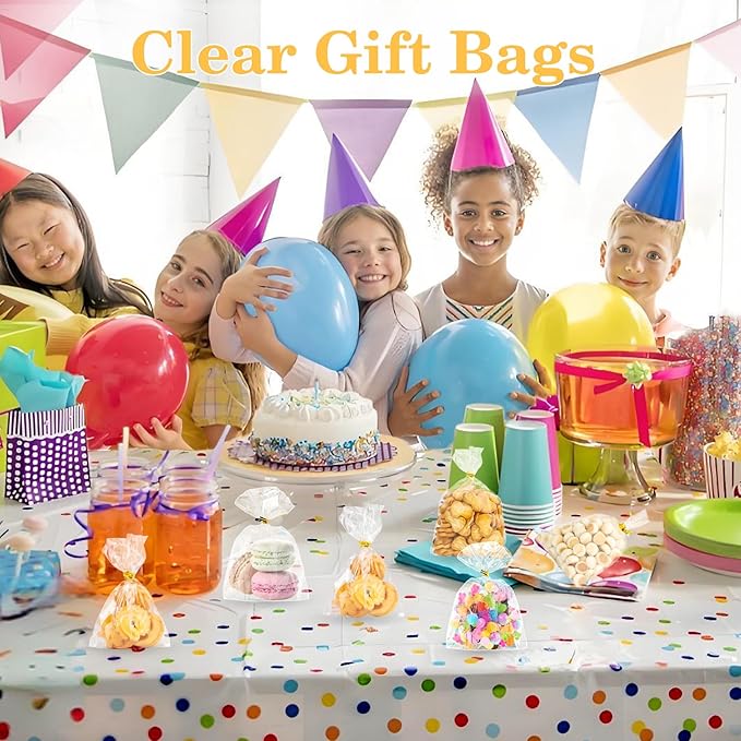 100 PCS Cellophane Treat Bags, 4x6 In Clear Cellophane Gift Bags - Image 6