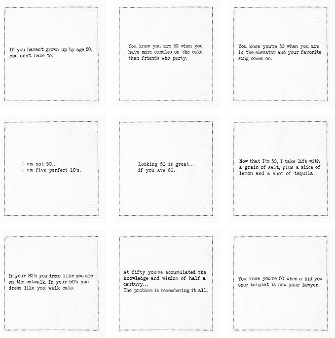 Five Star Napkins 50th Birthday Quotes White Cotton Cocktail Napkins, Beverage - Image 3