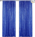Sugargirl Navy Blue Sequin Backdrop Curtain 2 Panels 2FTx8FT Glitter Navy Blue by Sugargirl