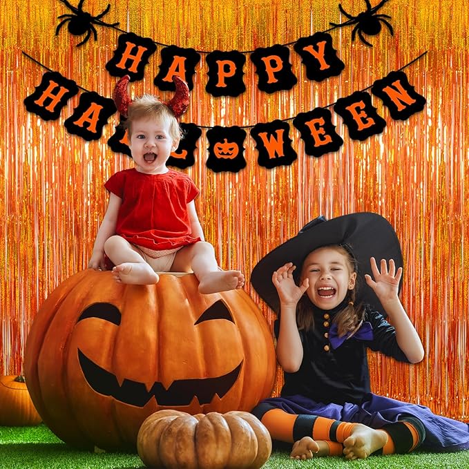 Reusable Foil fringe Curtains Halloween Decor Indoor Party Decorations - Image 7