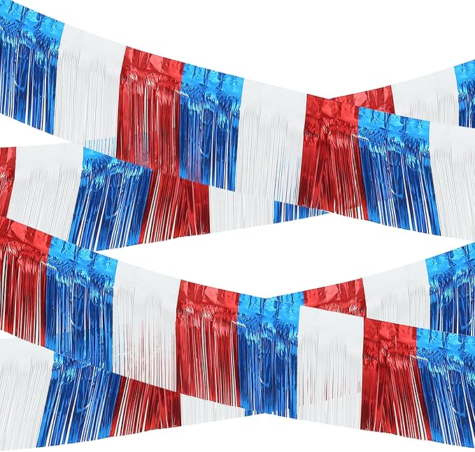4 Pack 10 Feet Foil Fringe Garland Metallic Tinsel Streamers Banner Wall by ILHSTY
