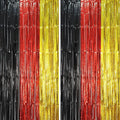 2 Pack Red Black Gold Foil Fringe Backdrop Curtains, Tinsel Streamers Party by Voircoloria