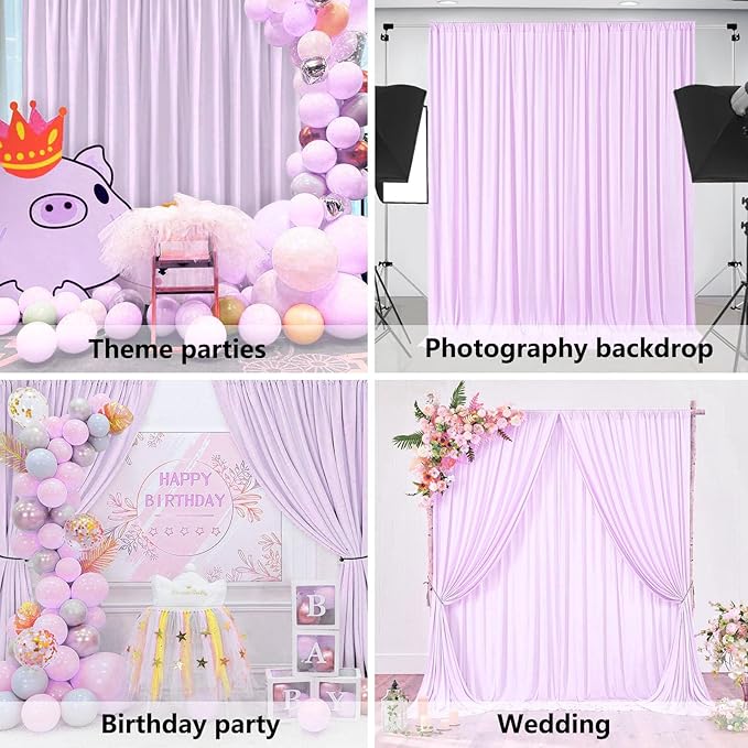 10 x 7 Feet Lavender Backdrop Curtain - Image 5