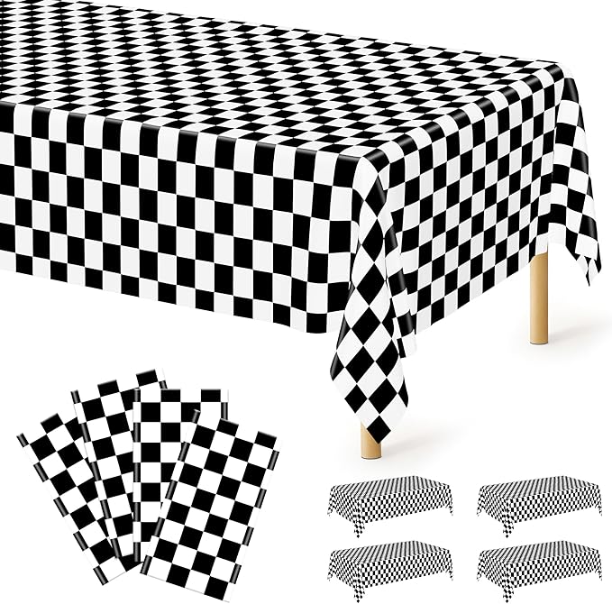 QZYL 4Pack Plastic Table Cloth Disposable by QZYL