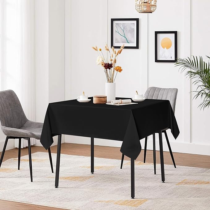 sancua Black Square Tablecloths 54x54 Inch, 2 Pack - Image 2