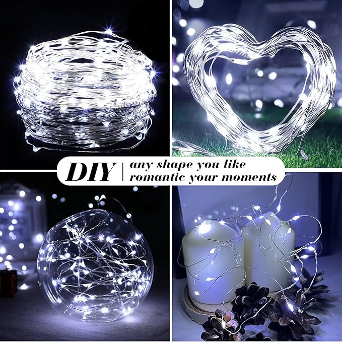 ZGWJ 8 Pack Fairy Lights Battery Operated, 7ft 20 Mini LED Fairy String Lights - Image 4