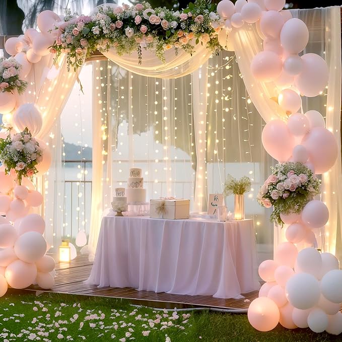 10ft x 10ft Ivory Tulle Photo Backdrop Curtain - Image 3