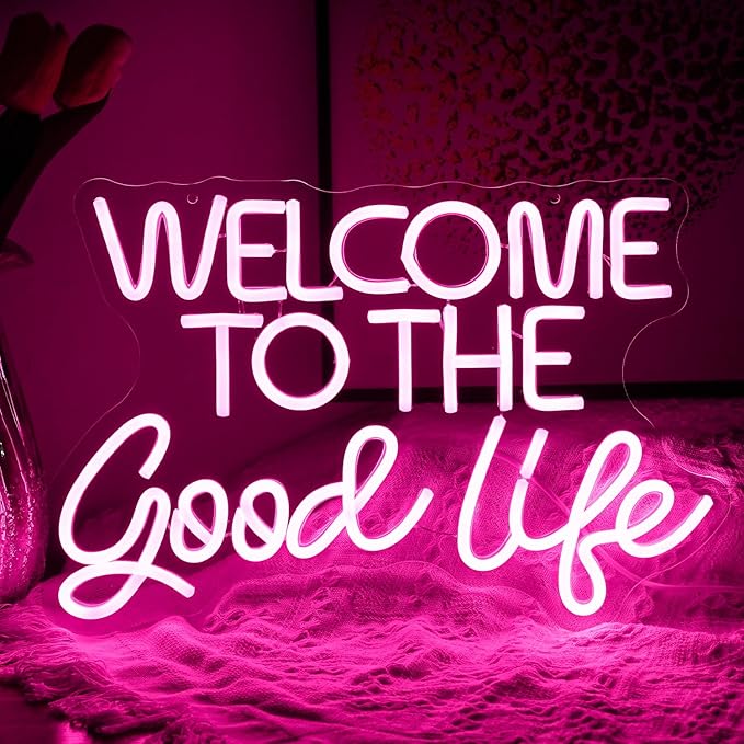 Welcome To The Good Life Neon Sign Letter LED Neon Lights Dimmable USB Powered by LISIGNVE