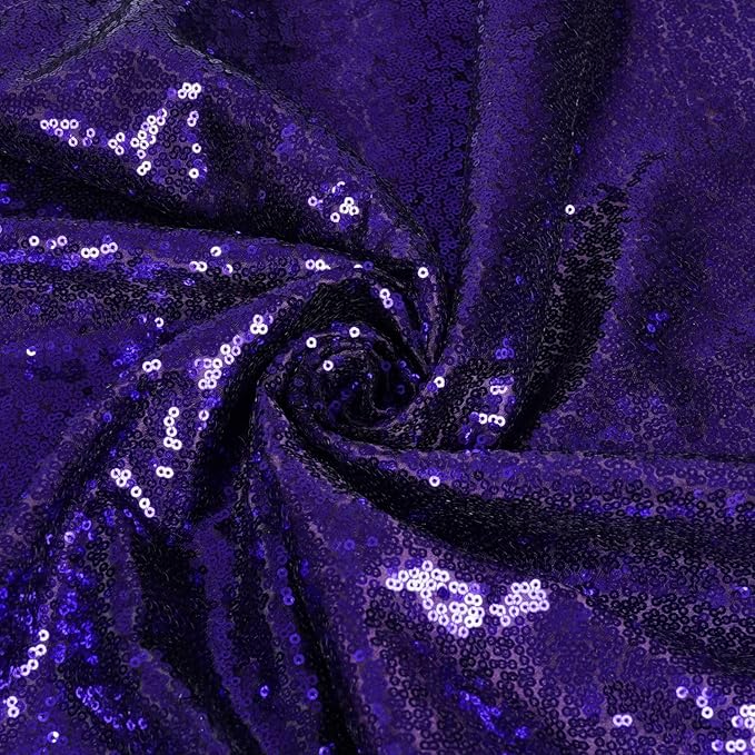 Poise3EHome 10Ft x 10Ft Purple Sequin Backdrop Curtain, Glitter Thick Satin - Image 5