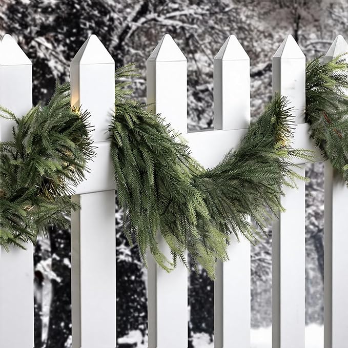 MAKHOT 1-Piece 5.6Ft Artificial Pine Needle Garland, Real Touch Winter Pine - Image 4