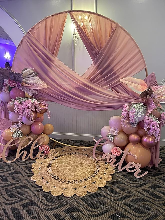 Wedding Arch Draping Fabric Backdrop 1 Panel 30" x 19Ft Dusty Rose Drapes - Image 4
