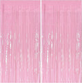 Pastel Pink Party Streamers Foil Fringe Backdrop Curtains Tinsel Streamers by BOMSI