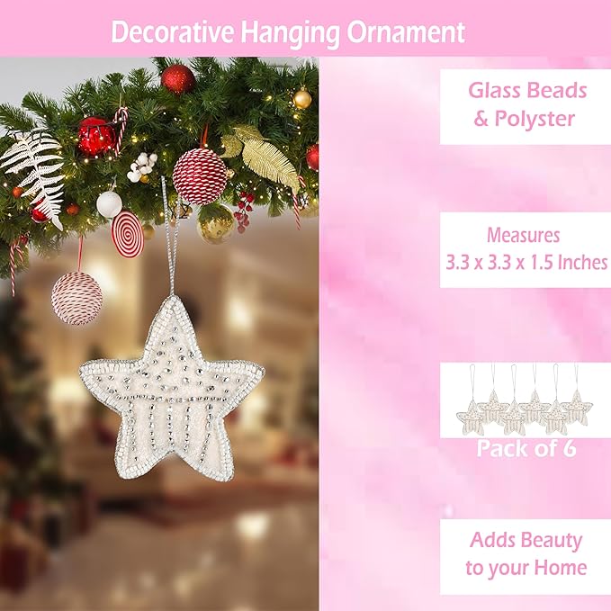 Beaded Star Hanging Ornaments - Image 3