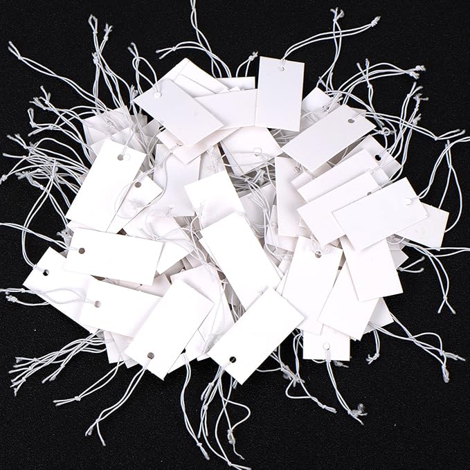 Shappy 300 Pcs 0.8 x 1.58 Inches White Price Display Tags Marking Labels by Shappy