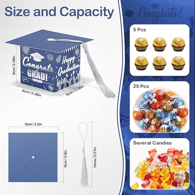 COTOPHER 36 Pack Mini Graduation Cap Gift Boxes - Image 3