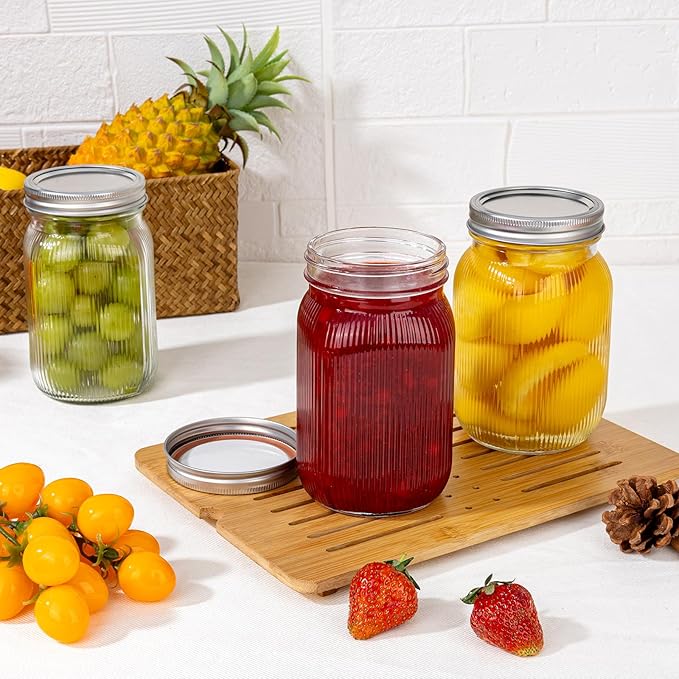 MirthMood Wide Mouth Mason Jars 32 oz - Image 5