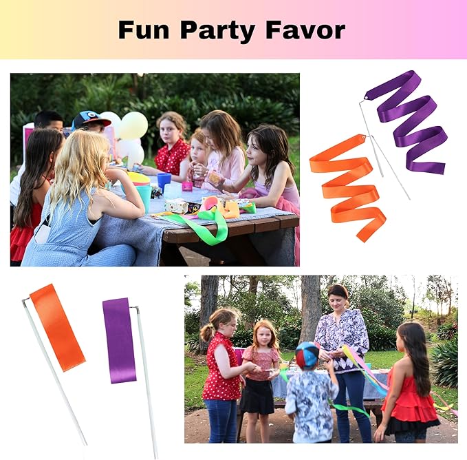 Ribbon Dancing Wands 20pcs Pack, Party Favor - Image 3