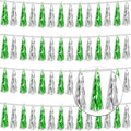 4P Green Silver Foil Fringe Tassel Banner Garland Metallic Tinsel Streamers by Xuuf