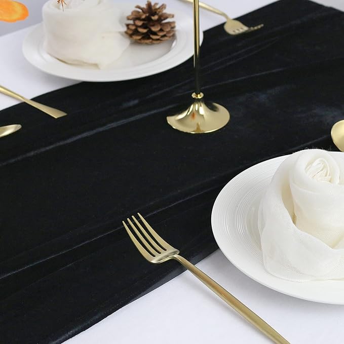 Velvet Table Runner, 10ft Luxurious Wedding Reception Decorations Soft Velvet - Image 3