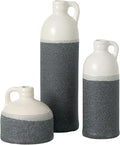Sullivans Jug Vase Set, Two Tone White and Grey Texture Farmhouse Decor by Sullivans