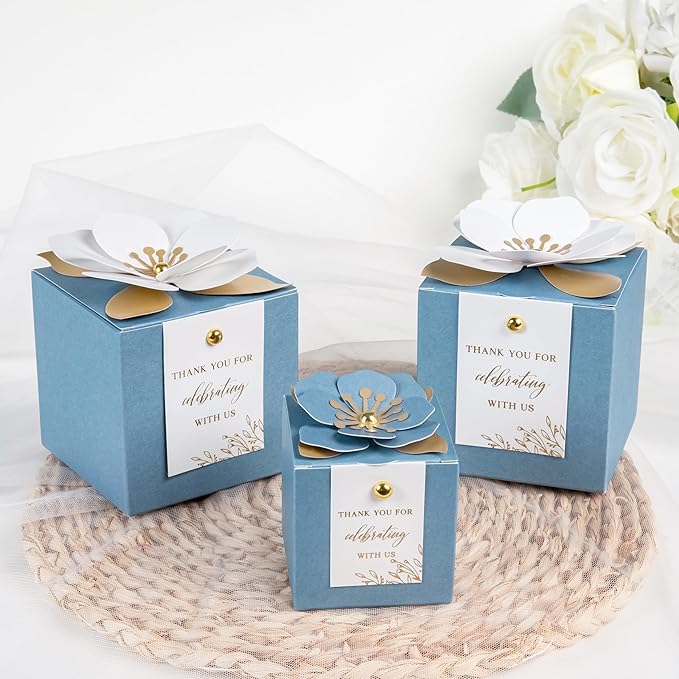 FEIYI 20 PCS Dusty Blue Gift Boxes, 3 In 1 Favor Boxes - Image 7