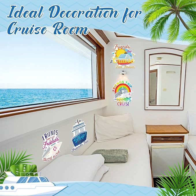 Hoteam 4 Pcs Friends Cruise Door Decorations Magnetic Large Friends Cruise Ship - Image 3