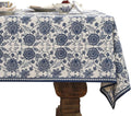 patdrea Designer Vintage Blue Rectangle Tablecloth, Linen Anti-Wrinkle Paisley by Welcometopatdrea
