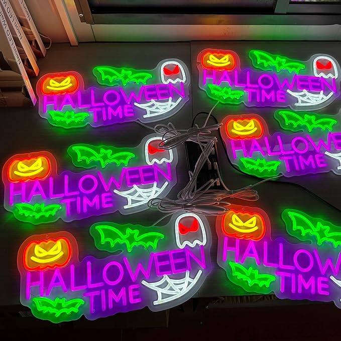 Halloween Time Neon Sign Ghost Decor Sign Spooky Neon Sign, Halloween Hanging - Image 6