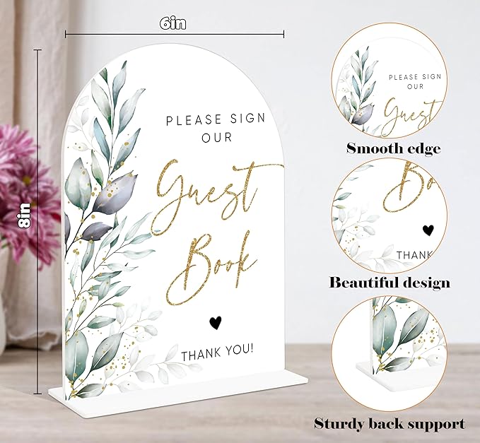 Acrylic Wedding Signs, Wedding Reception Signage, Bridal Shower Table Decor - Image 2