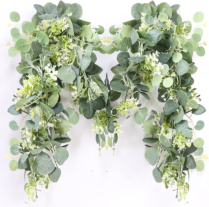 MAKHOT 5.9FT Eucalyptus Garland, Artificial Greenery Garland Flower, Fake by MAKHOT