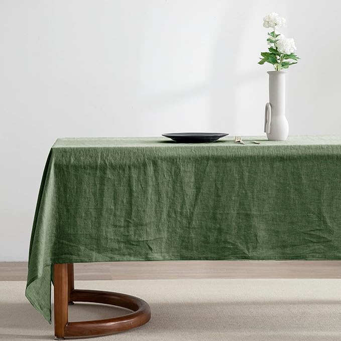 EVERLY 100% Pure Linen Rectangle Tablecloths 60x108Inches by EVERLY