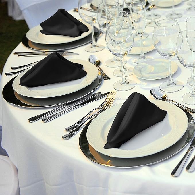 ANECO 12 Pieces Satin Napkins Soft Dinner Napkins Square Table Napkins 17 x 17 - Image 6