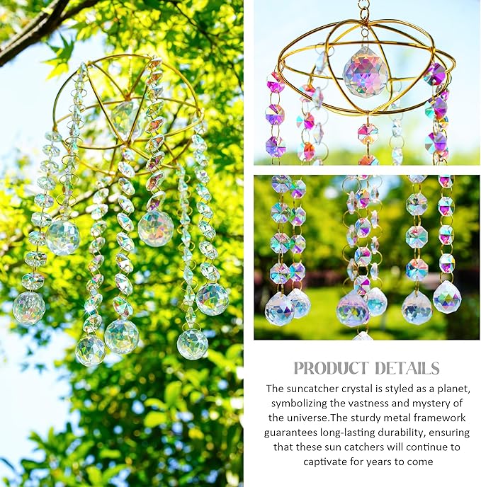 H&D HYALINE & DORA Planet Shape Gold Crystal Suncatcher Crystal Ball Prism - Image 7