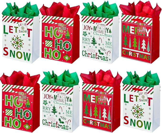 GITMIWS 12 Pack Christmas Paper Gift Bags by GITMIWS