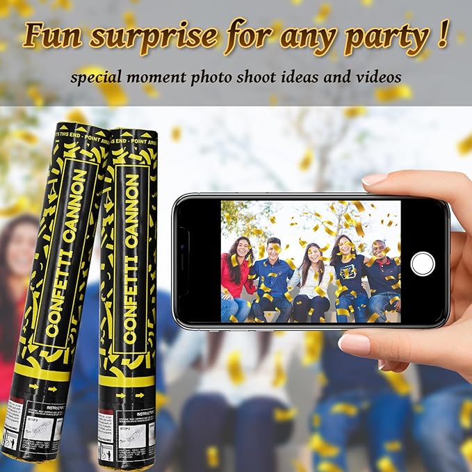Gold Confetti Cannons 12 Pack - Image 7