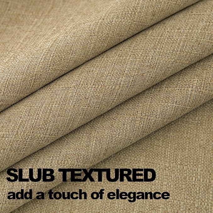 NLMUVW Square Tan Linen Tablecloth, Farmhouse Table Cloth Textured Water - Image 3