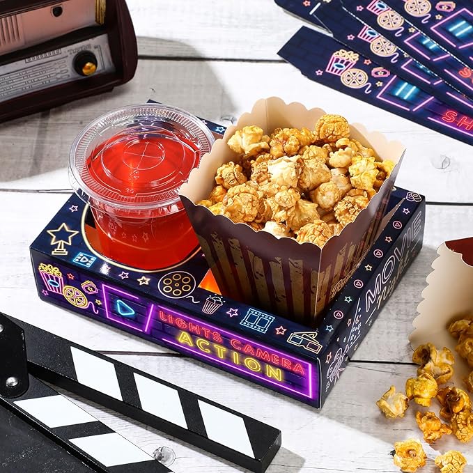 Faccito 36 Pcs Movie Night Snack Trays Movie Theater Snack Boxes Night Supply - Image 6