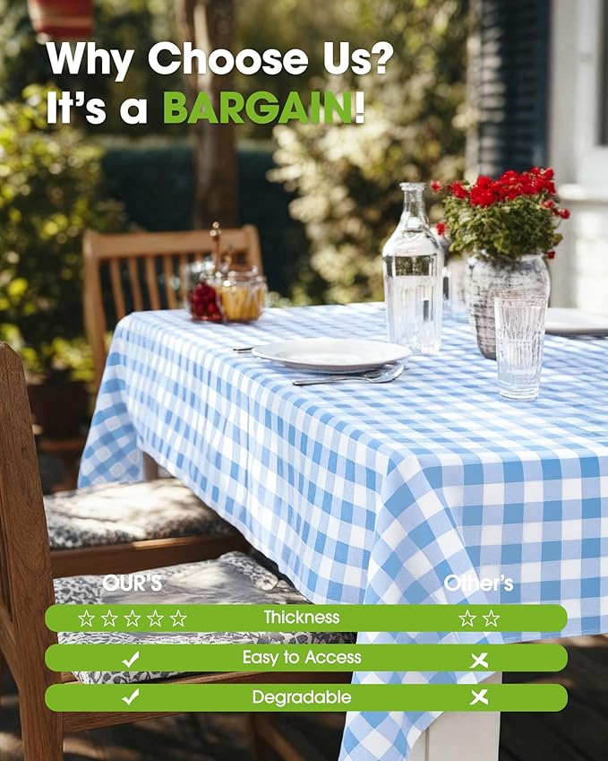 Pureegg Plastic Table Cloth Disposable 10 Pack, 54 x 108 Inch Table Cloths - Image 6