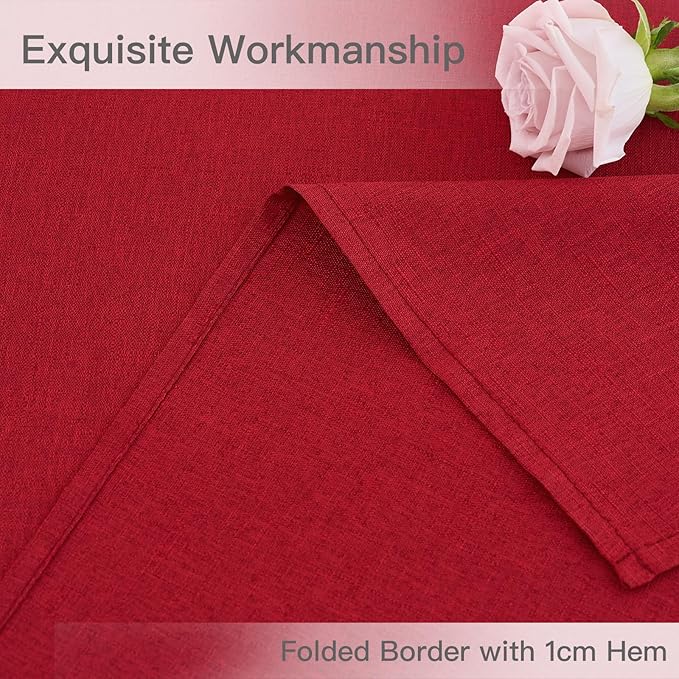 maxmill Linen Textured Rectangular Tablecloth Water Resistant Wrinkle Free - Image 6