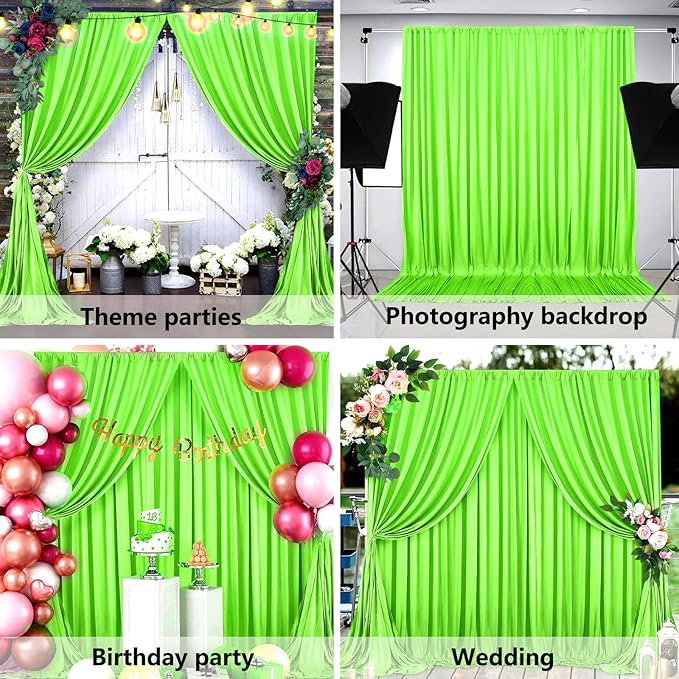 10 x 7 Feet Light Green A Backdrop Curtain - Image 4