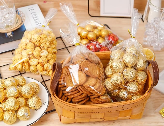 LOKIQNG Cellophane Bags Plastic Gift Bag Clear Cookie Treat Bags - Image 2