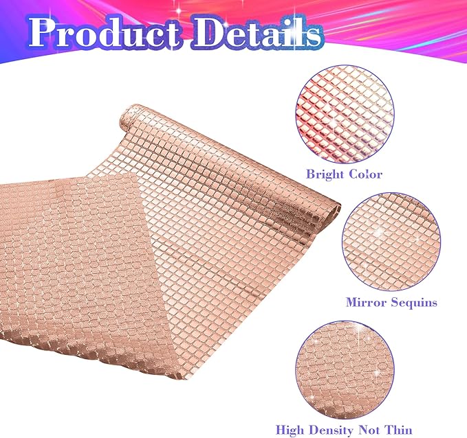 4 Packs Rose Gold Disco Table Runner, 12 x 108 Inches Glitter Silver Party - Image 3