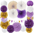 Purple-Lavender White Gold Party Decorations by Burgleda