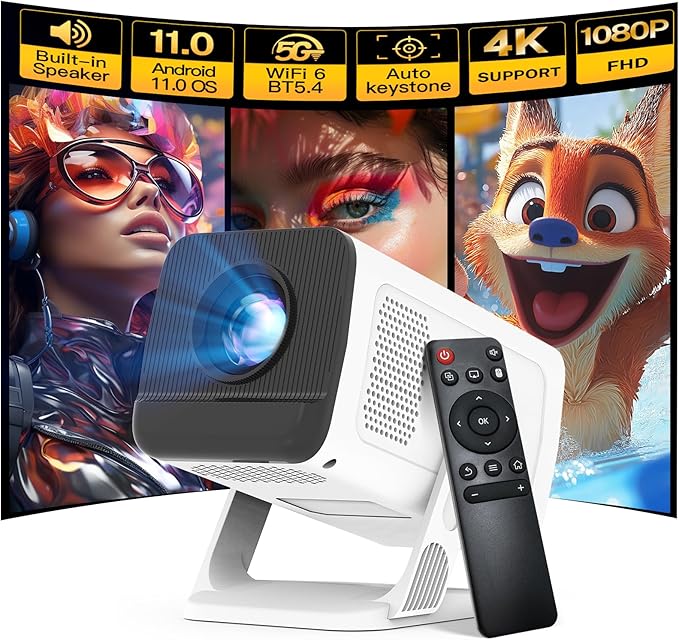 4K Supported Android 11 Mini Projector by WEMI