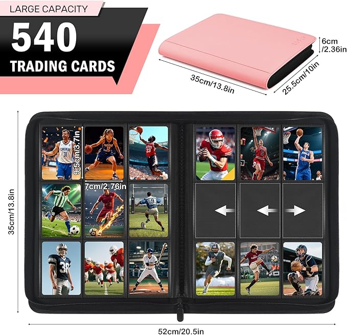 30 Pack 9 Pocket Card Binder, Premium Zip Trading Card Binder, 540 Large - Image 2