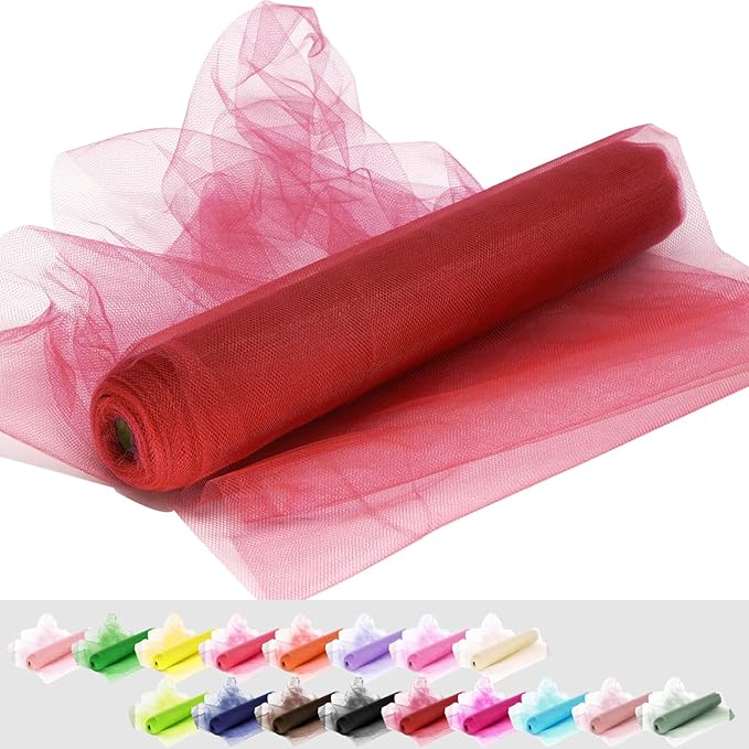 Red Tulle Fabric Roll, 54 Inch by 10 Yards by AblemeDeco
