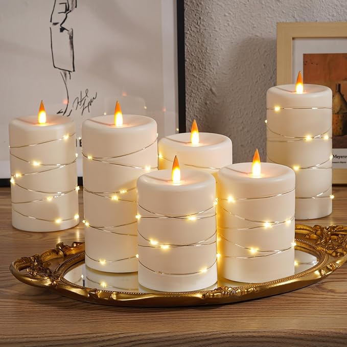 Upinmz 6 Pack Flickering Flameless Candles - Image 5