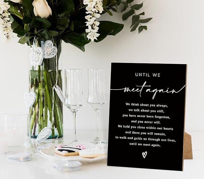 Until We Meet Again, Wedding Memorial Sign, 8x11 Black Minimalist Style - Image 3