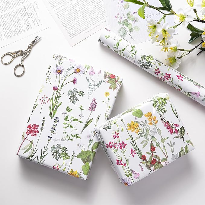 RUSPEPA 30" X 100' Wild Flower Wrapping Large Paper Roll - Image 5