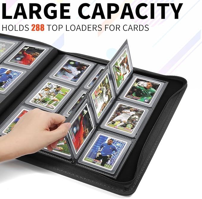 Toploader Binder, Holds 288 Toploaders, 9 Pocket Double-Sided Top Loader Binders - Image 3